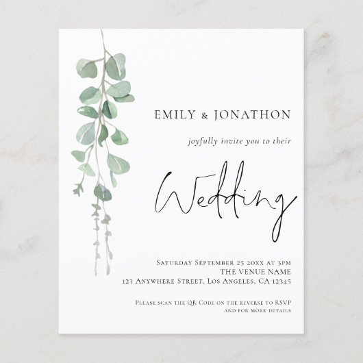 PAPER QR Code Eucalyptus Weddenschap Flyer (Voorkant)