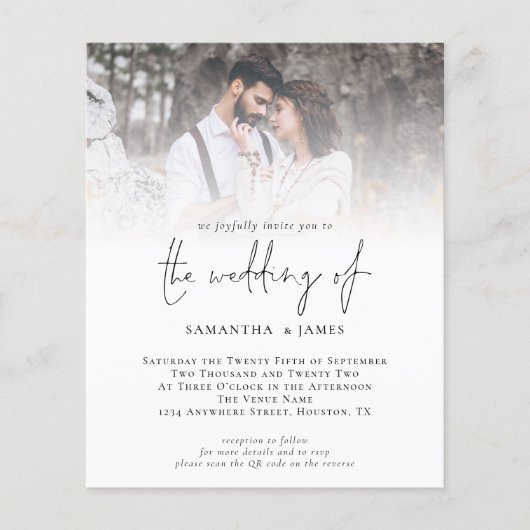 PAPER QR-code Uitnodiging tot weduwschap via het f Flyer (Voorkant)