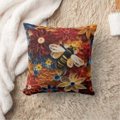 Paper Quilling Design Bee surrounded by Flowers Kussen (Deken)