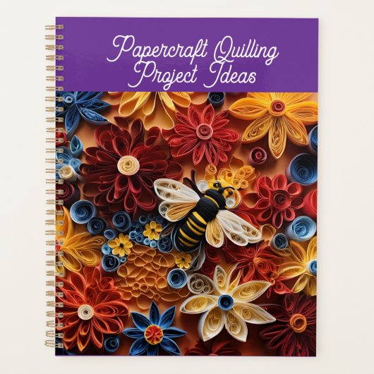 Paper Quilling Design Bee surrounded by Flowers Planner (Voorkant)