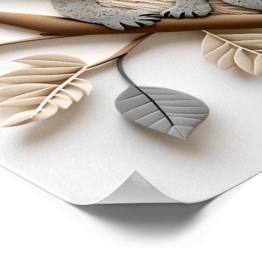 Paper Quilling Koala Poster, Kids Room, Nursery. Poster (Hoek)