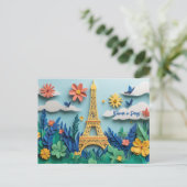 Paper Quilling Paris Briefkaart (Staand voorkant)