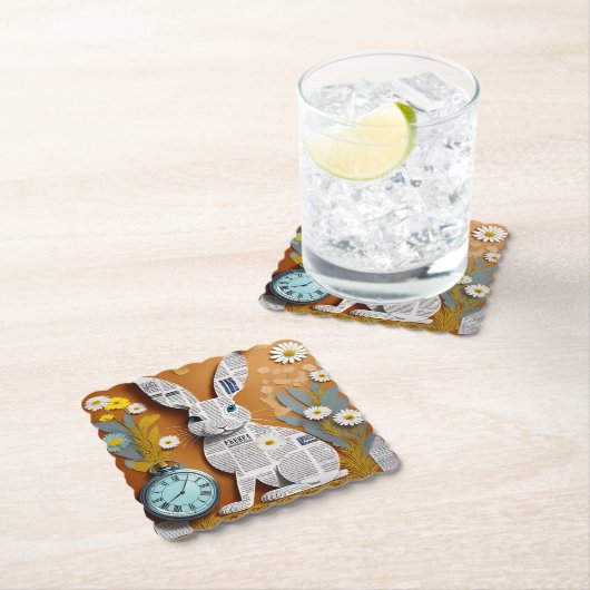 Paper Rabbit Coaster Kartonnen Onderzetters (Insitu)