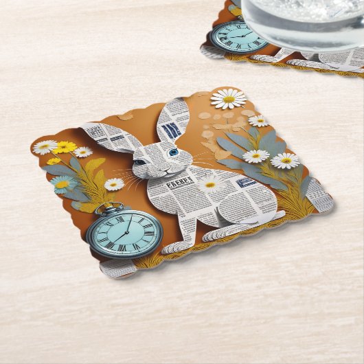 Paper Rabbit Coaster Kartonnen Onderzetters (Gebogen)