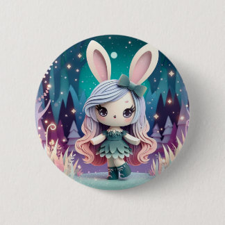 Paper Rabbit Girl (Schattigee origami) Ronde Button 5,7 Cm