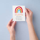 PAPER Rainbow Afstuderen Uitnodiging Flyer (Hand)
