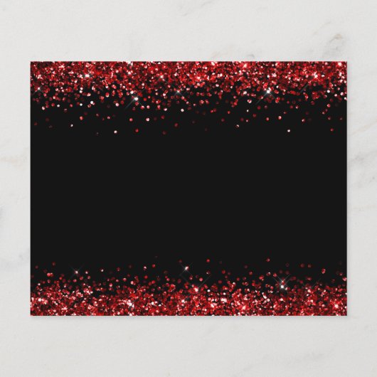 PAPER Red Glitter Kerstmis Black Hartelijk dank Flyer (Achterkant)