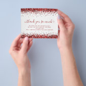 PAPER Red Glitter Kerstmis Dank u Flyer (Hand)