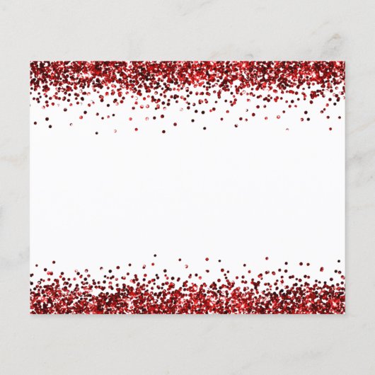 PAPER Red Glitter Kerstmis Dank u Flyer (Achterkant)