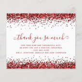 PAPER Red Glitter Kerstmis Dank u Flyer (Voorkant)