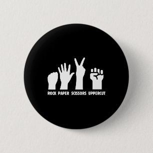 Paper Rock Schaar Uppercut Boxing Martial Arts K Ronde Button 5,7 Cm
