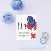 PAPER | Rood Witte Blauwe Ballonnen 4 juli BBQ-uit Flyer (Enkel)