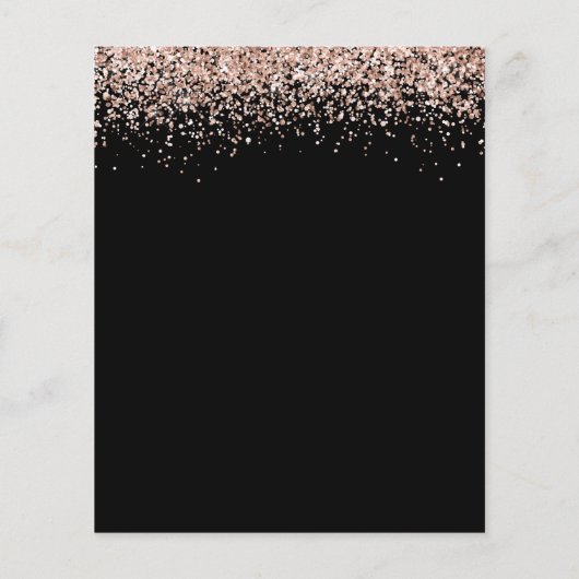 PAPER Roos Glitter 21ste Verjaardag Zwart Uitnodig Flyer (Achterkant)