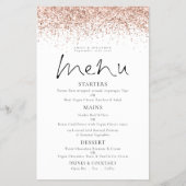 PAPER Roos Gold Glitter Script Weduwmenu Flyer (Voorkant)