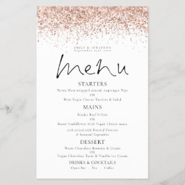 PAPER Roos Gold Glitter Script Weduwmenu Flyer