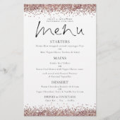 PAPER Roos Gold Glitter Script Weduwmenu Flyer (Voorkant)