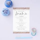 PAPER Roos Gold Glitter Script Weduwmenu Flyer (Enkel)