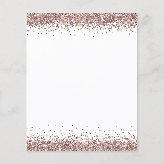 PAPER Roos Gold Glitter Verloving White Invite Flyer (Achterkant)