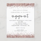 PAPER Roos Gold Glitter Verloving White Invite Flyer (Voorkant)