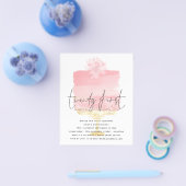 PAPER Roze Cake Script 21e Verjaardagsuitnodiging Flyer (Enkel)