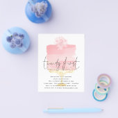 PAPER Roze Cake Script 21st Birthday Invitation Flyer (Enkel)