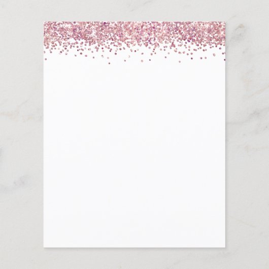 PAPER Roze Glitter 21ste Partij nodigt uit Flyer (Achterkant)