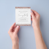 PAPER| Roze Goud Glitter Avond Uitnodiging Flyer (Hand)
