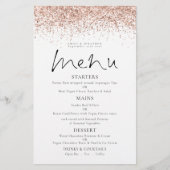 PAPER Roze Goud Glitter Script Trouw Menu (Voorkant)
