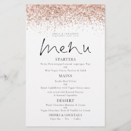 PAPER Roze Goud Glitter Script Trouw Menu