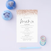 PAPER Roze Goud Glitter Script Trouw Menu (Enkel)