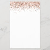 PAPER Roze Goud Glitter Script Trouwmenu Flyer (Achterkant)