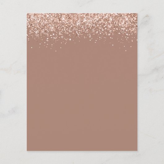 PAPER Roze Gouden Glitter Bruidsdouche Uitnodiging Flyer (Achterkant)