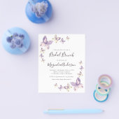 PAPER Roze Vlinder Bruids Brunch Uitnodiging Flyer (Enkel)