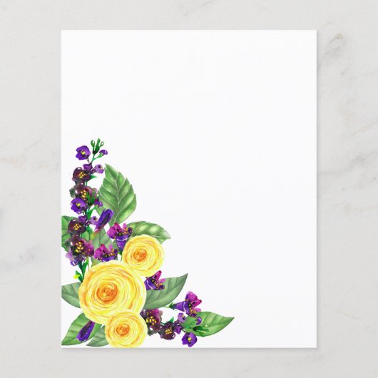 PAPER Rozen Violet Floral Bridal Tea Uitnodiging Flyer (Achterkant)