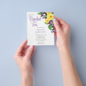 PAPER Rozen Viooltjes Bloem Bruids Thee Uitnodigin Flyer (Hand)