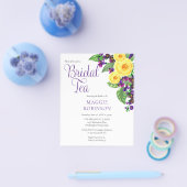 PAPER Rozen Viooltjes Bloem Bruids Thee Uitnodigin Flyer (Enkel)