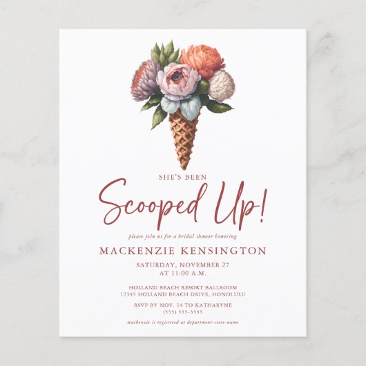 PAPER Rustic Boho Ice Cream Vrijgezellenfeest Flyer (Voorkant)