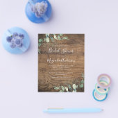 PAPER Rustic Eucalyptus Bridal Shower Invitation Flyer (Enkel)