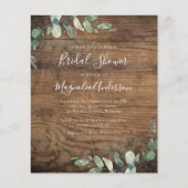PAPER Rustic Eucalyptus Bridal Shower Invitation Flyer (Voorkant)