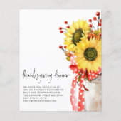 PAPER Rustic Sunflower Thanksgiving Dinner Invite Flyer (Voorkant)