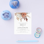 PAPER Rustic Terracotta Florals Engagement Party Flyer (Enkel)