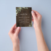 PAPER Rustic Wood Greenery Wedding Save the Date Flyer (Hand)