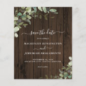 PAPER Rustic Wood Greenery Wedding Save the Date Flyer (Voorkant)