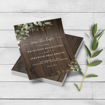 PAPER Rustic Wood Greenery Wedding Save the Date