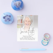 PAPER Script Photo 70th Birthday Party Invitation Flyer (Enkel)