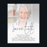 PAPER Script Photo 70th Birthday Party Invitation Flyer<br><div class="desc">Een voordelig PAPIER (geen kaart) alternatief ZONDER ENVELOPES bij KLEINERE grootte van 4, 5 x 5, 6 inch en tegen een budgetprijs. (Standaard A6-enveloppen zijn het dichtstbijzijnde formaat dat geschikt is). Het manuscript Foto 70th Birthday Partij nodigt uit. Een minimalistisch ontwerp voor uw zeventigste verjaardagspartij, met een elegant geplaatst manuscript...</div>