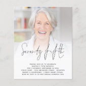 PAPER Script Photo 75th Birthday Party Invitation Flyer (Voorkant)