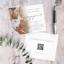 PAPER Script Photo QR Code Verloving Invitation