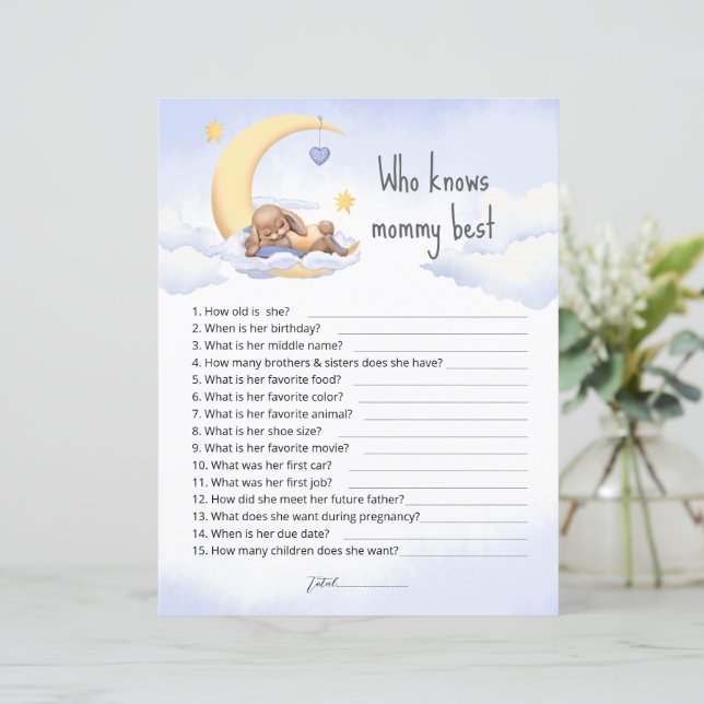 Paper Shee spel met een schattig slapen pluche bun (Staand voorkant)