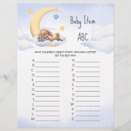 Paper Sheet Baby shower spel